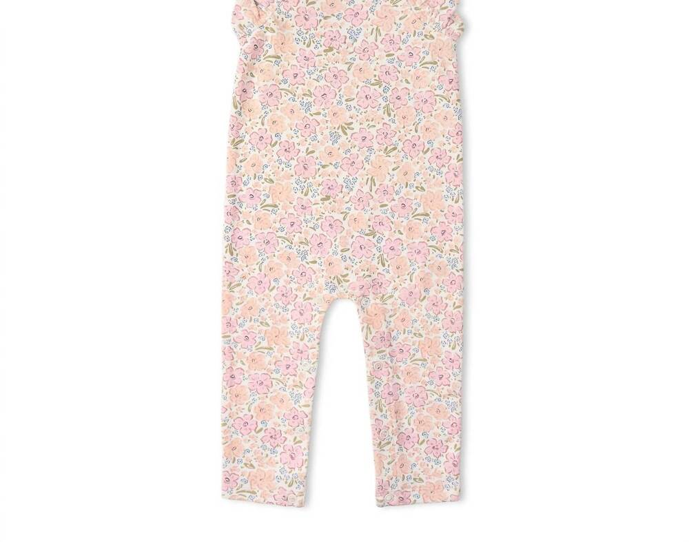 NEW MAKEMAKE ORGANICS girls organic flutter romper in peony